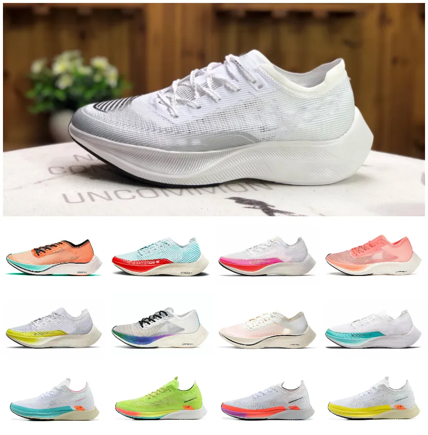 Designer ZoomX Vaporfly Next% 2 Running Shoes Mens Womens StreakFly Hyper Royal Yellow Aurora Green Ekiden Be True Volt Sail White Metallic Silver Trainers Sneakers