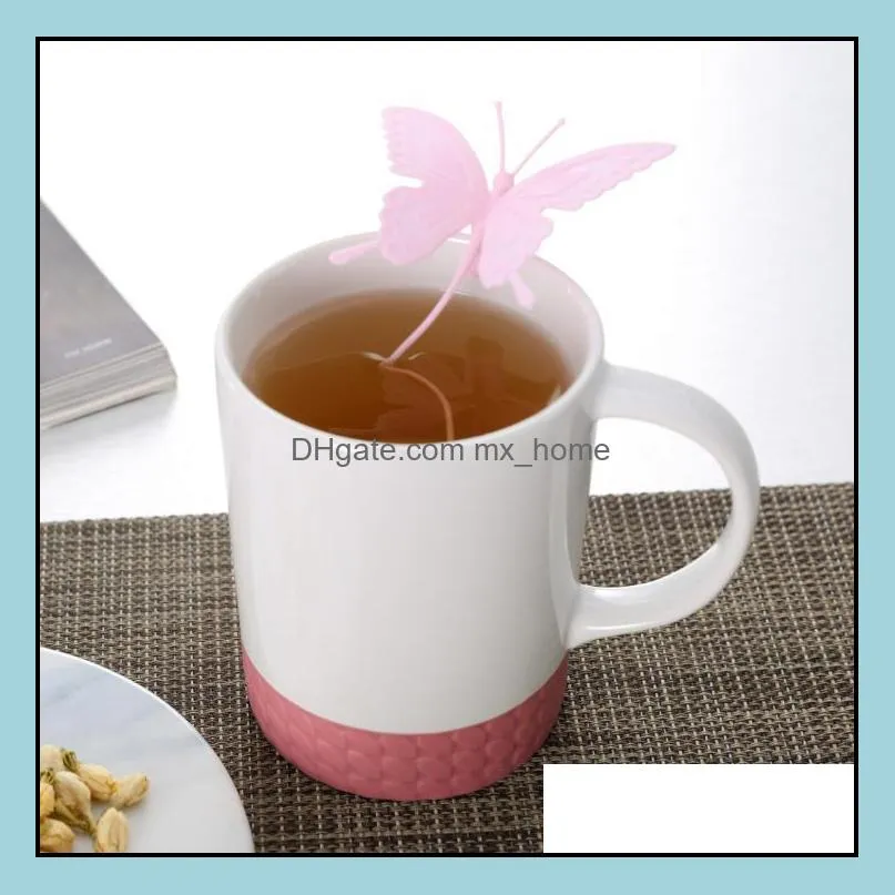 new creative silicone teabag butterfly style silicone infuser tea leaf strainer loose herbal spice filter diffuser coffee tea tools