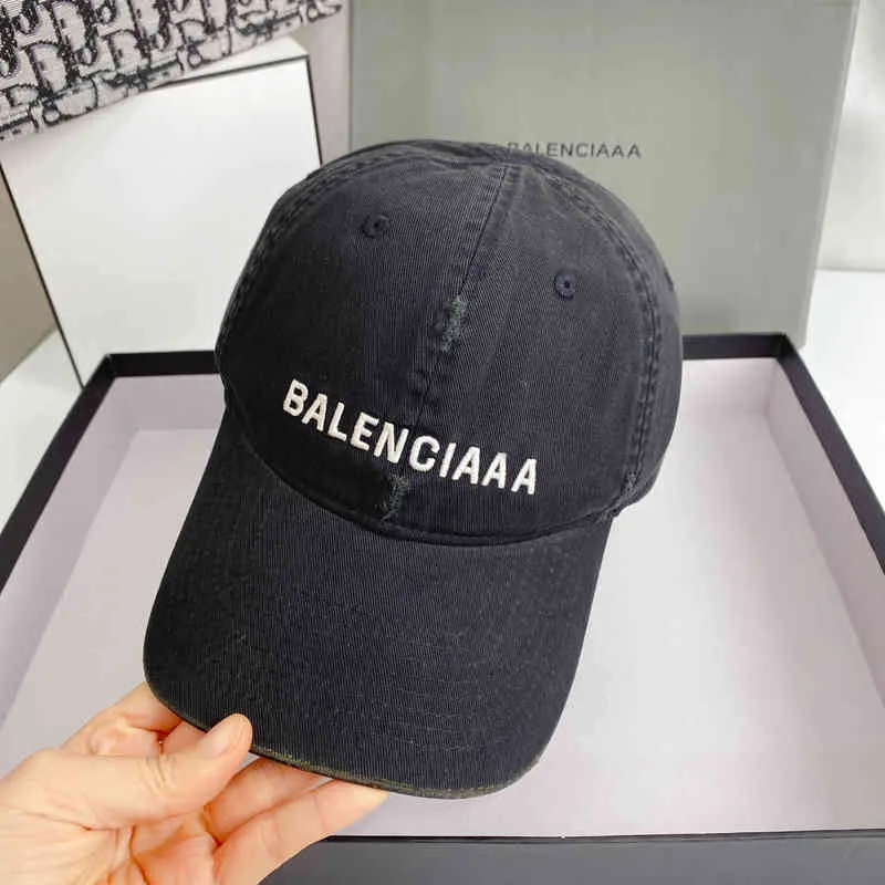 Balencaigass Hat 2022 Original High Quality Correct Version b Paris Washed Holes to Make Old Baseball Caps Oppca273V