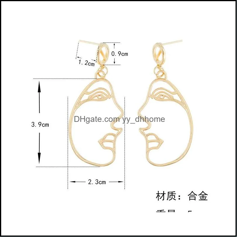 Fashion Face Mask Abstract Earrings New Simple Personality Exaggerated Punk Style Earring For Woman Girls Jewelry Gift Party