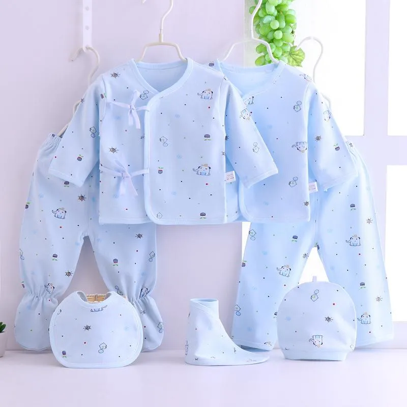 Kleidung Sets 7 stücke Geboren Baby Kleidung 0-3M Sommer Cartoon Druck Mädchen Geschenk Set Baumwolle Jungen Frühling kid OutfitKleidung