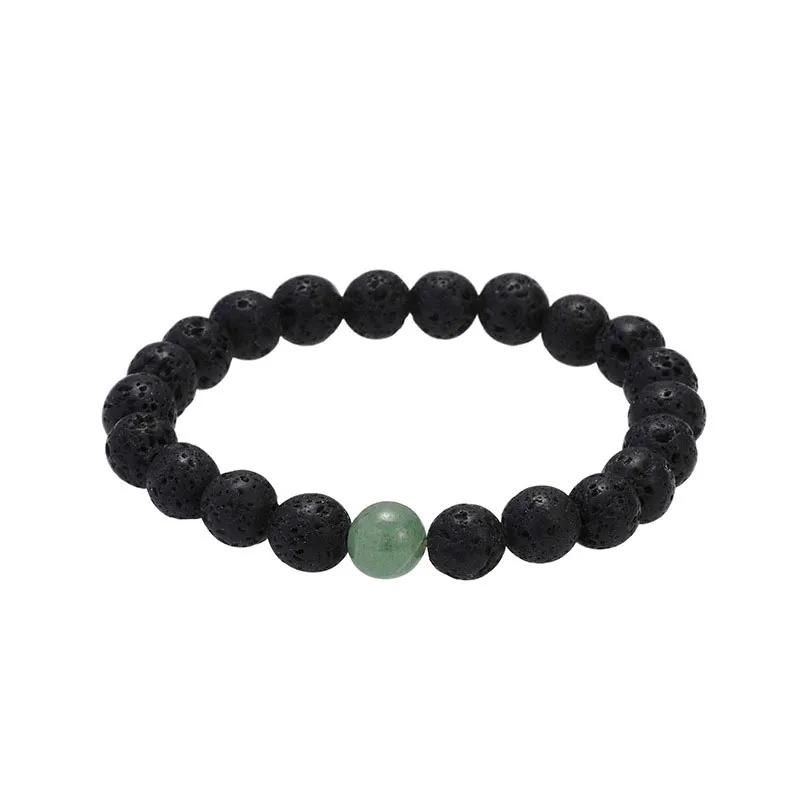 Natuurlijke lava steen handgemaakte strengen 8 mm kralen bedelarmbanden voor mannen vrouwen elastische yoga mode sieraden