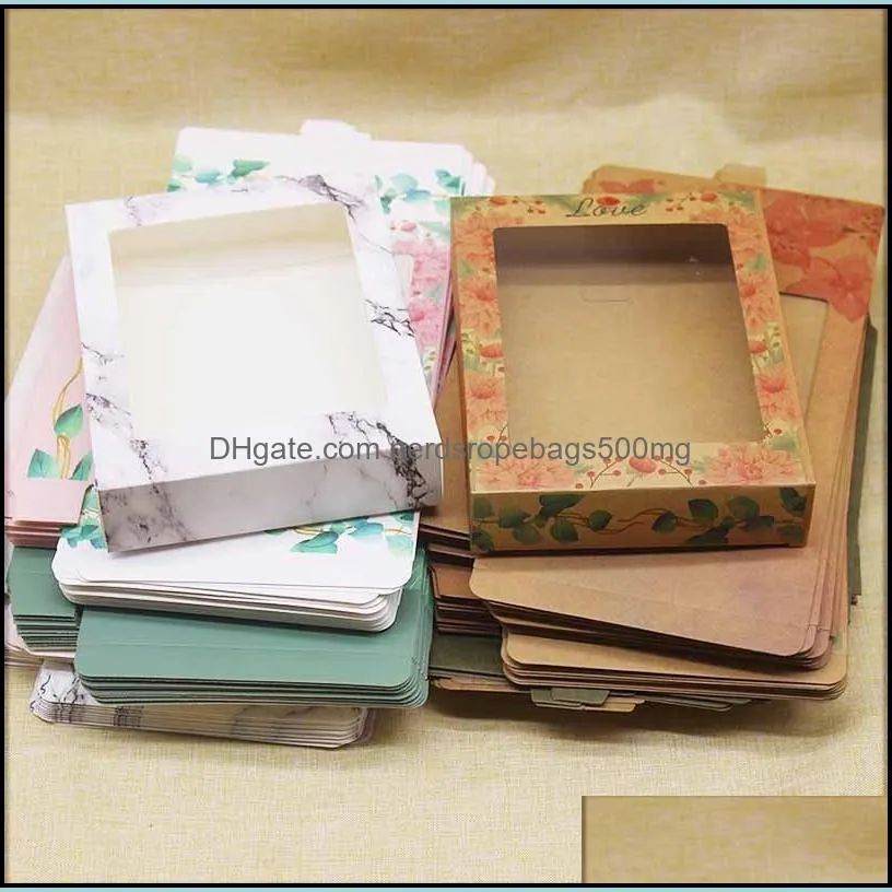 Packaging Boxes Gift Packages Paper Box Kraft Papers Exquisite Patterns PVC Window Various Colors Printed Containers For the wrapping of products or gifts