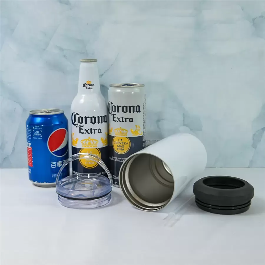 Can Cooler with Splash Proof Lid, 16 Oz, Stainless Steel, Koozies for Soda  Cans