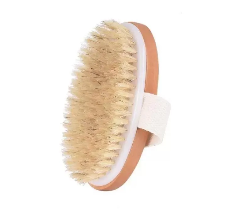 Wooden Bath Brush Dry Skin Body Soft Natural SPA Shower Bristle Body Oval Brushs Without Handle