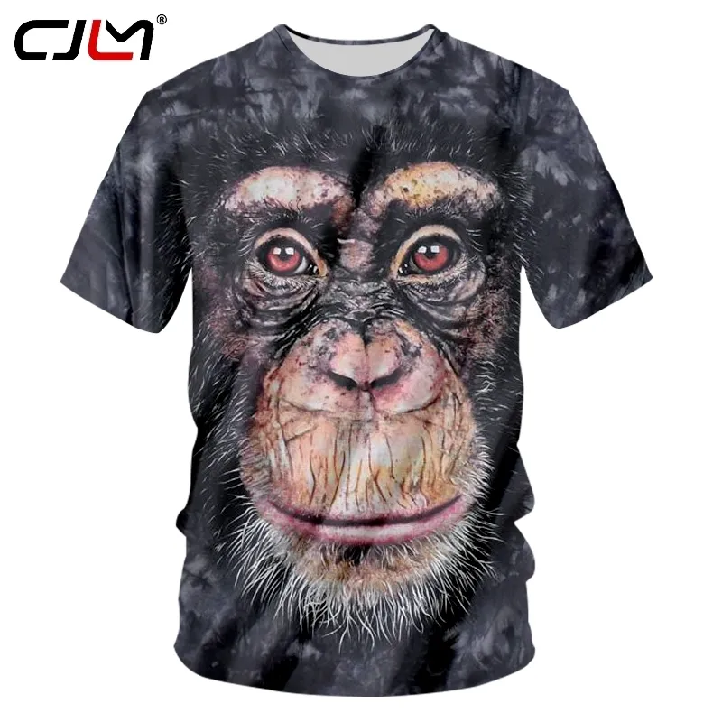 3D engraçado impressão macaco tshirt para homens verão tops animal tshirt homem hiphop streetwear punk manga curta camisetas unisex 220623