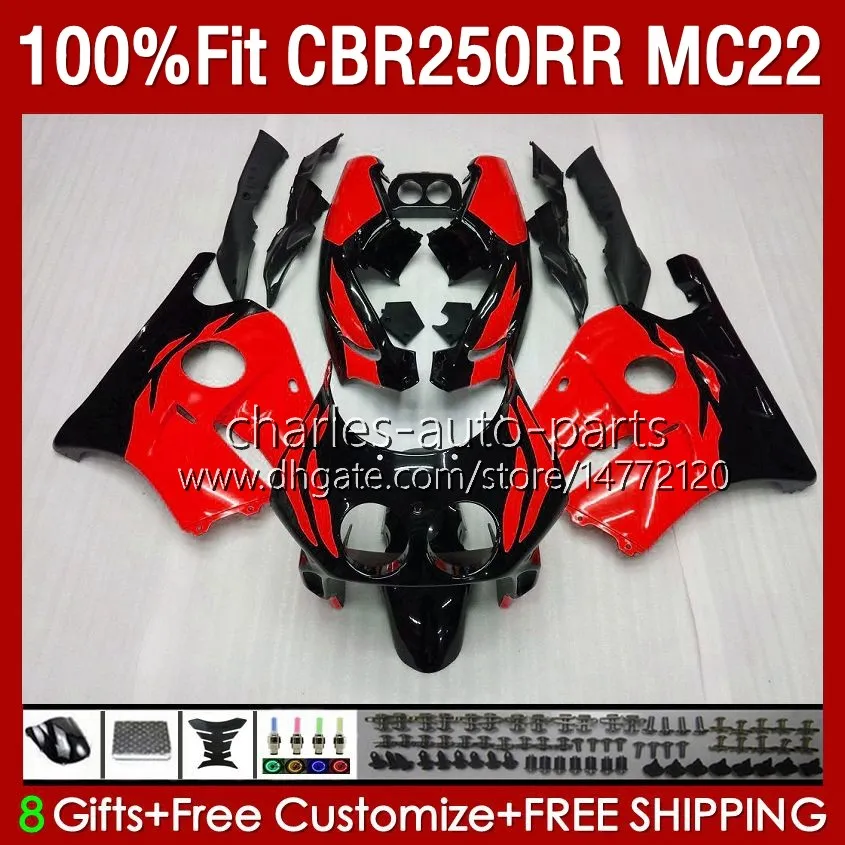 Тело для инъекций для Honda Red Black CBR250 CBR 250RR 250 RR CC 131NO.183 CBR250RR MC22 90 91 92 93 94 95 96 97 98 99 250CC 1990 1991 1992 1993 1996 1997 1998 1998