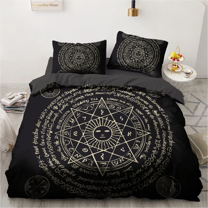 3D Duvet Cover Set QueenKingEuropeCustomluxury Bedding SetQuiltBlanket Cover SetBedclothes retro octagonal stardrop ship 220616