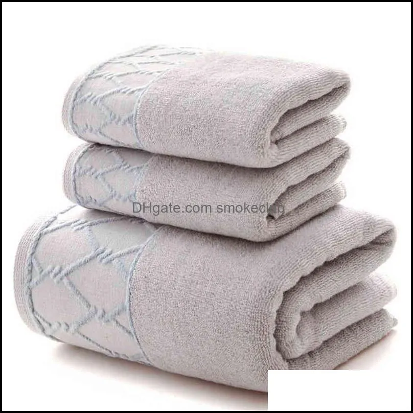 Luxury Towel 3pcs Set 1pcs large Bath Towel for Adults /2pcs Face Towels 100% Cotton Thick Soft Water Quick-Dry Toalla Playa Y220226