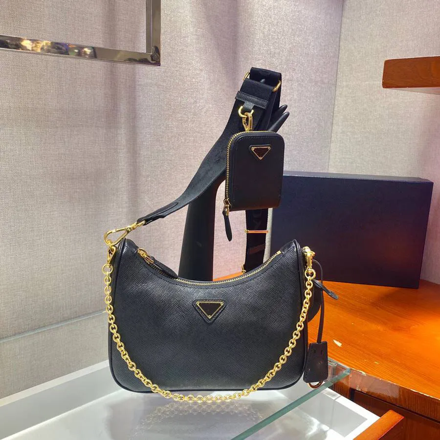 2022 Verkoop 3 -delige hoogwaardige man dames luxe ontwerpers tassen handtassen hobo portemonnees dame crossbody schouderkanaal bakken nylon portemonnee modezak
