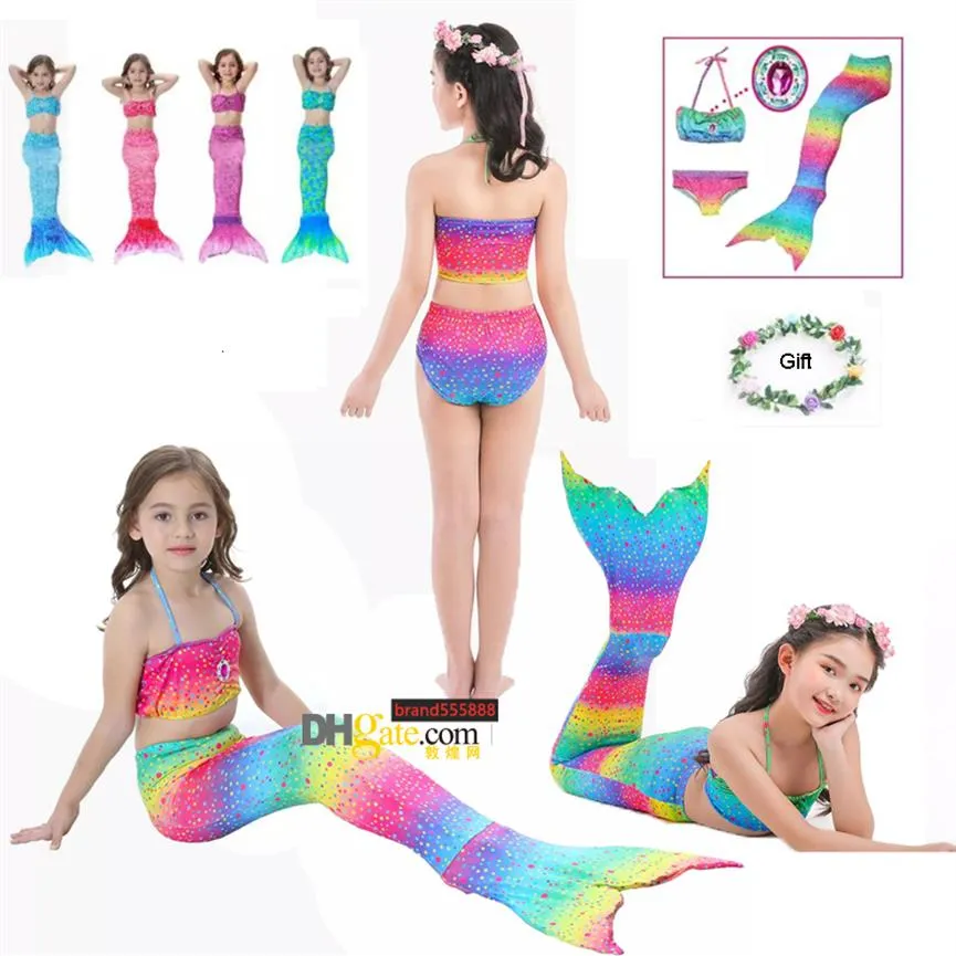 Girsl Cosplay Swimwear Niñas Mermaid Tail Princesa Princesa Trajes Para