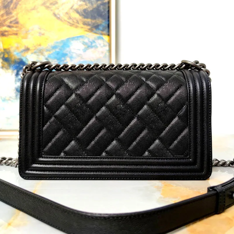 Top Tier Designer Bags Women Classic Quilted Chain Flap Boy Bag Full Color&Size Caviar Lambskin Shoulder Crossbody Genuine Leather Handbag Lady Clutch Wallet Purse
