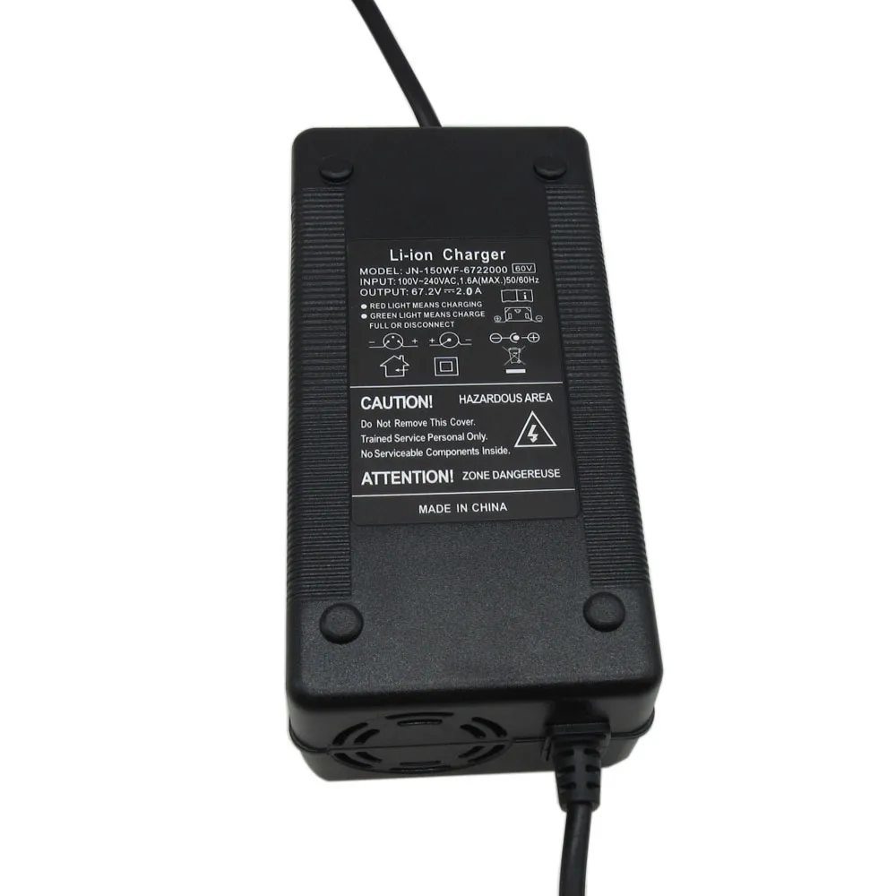 67.2v 2a Lithium Battery Charger For Wheelbarrow Electric Bike 16s 60v  Li-ion Battery Charger High Quality With Cool Fan