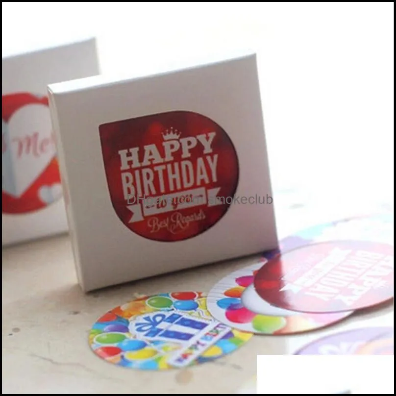 Wholesale- 38 pcs/box Happy Birthday mini sticker set decoration decal diy scrapbooking sealing sticker kawaii