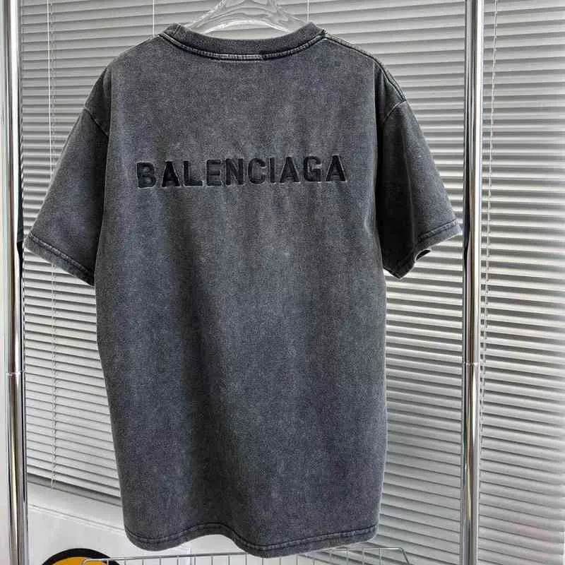 お取り寄せ 22デザイナーバルtシャツ22春と夏の新しい洗浄灰色の刺繍入りパリのレター半袖tシャツは男性のために快適にゆるい 8大特典付 Apparel Men S Clothing Com