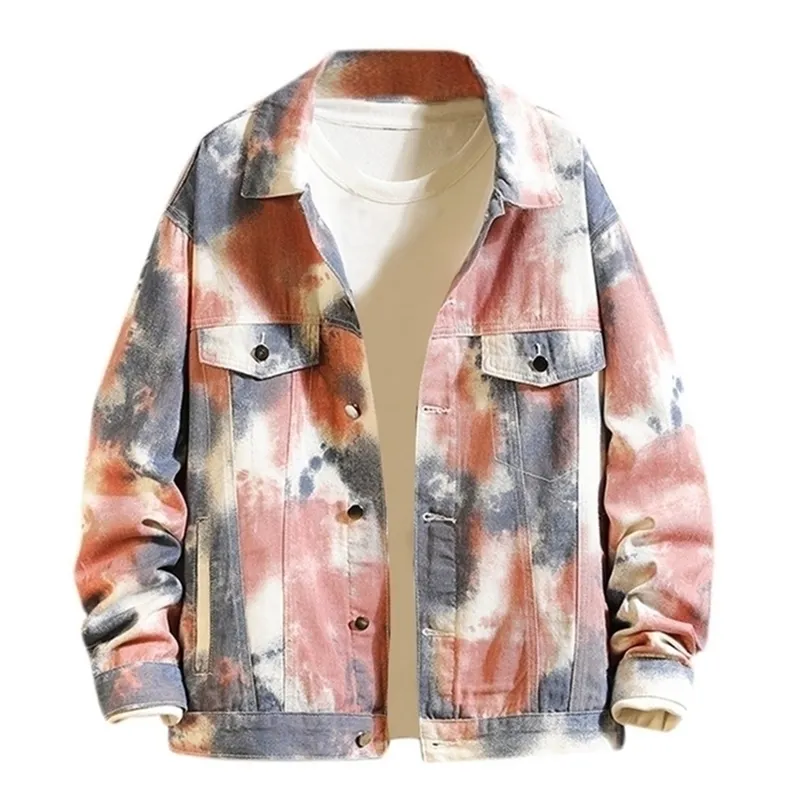 Streetwear Veste Hommes Printemps Automne Salopette De Mode Imprimé Hommes Veste De Mode Tie Dye Imprimer Hip Hop Survêtement Manteau 201127