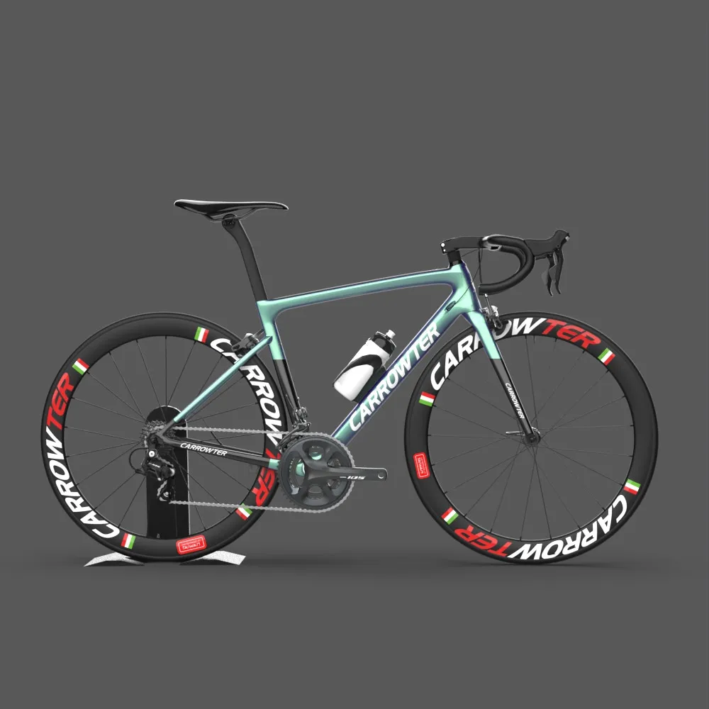 LOGO personnalis vert cam l on Carrowter carbone v lo complet l ger route plein carbone jante de v lo frein roues