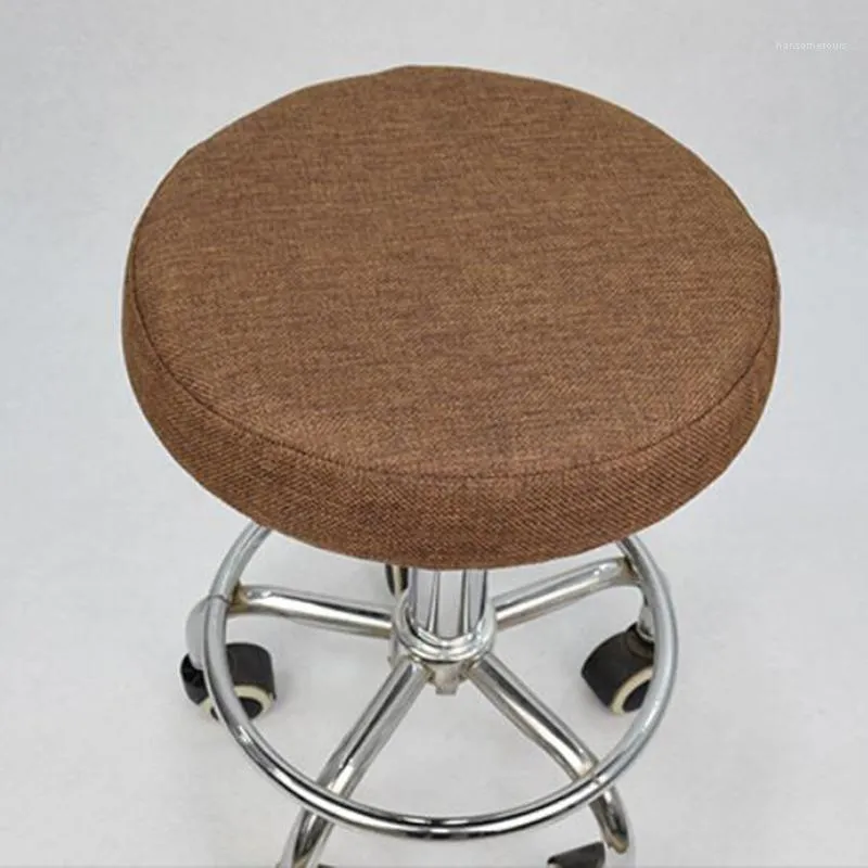 Fodere per sedie Diametro 30/33/35/40cm Coprisgabello da bar rotondo Coprisedile Four Seasons Lino Dentale Tabouret De Seat Fodera