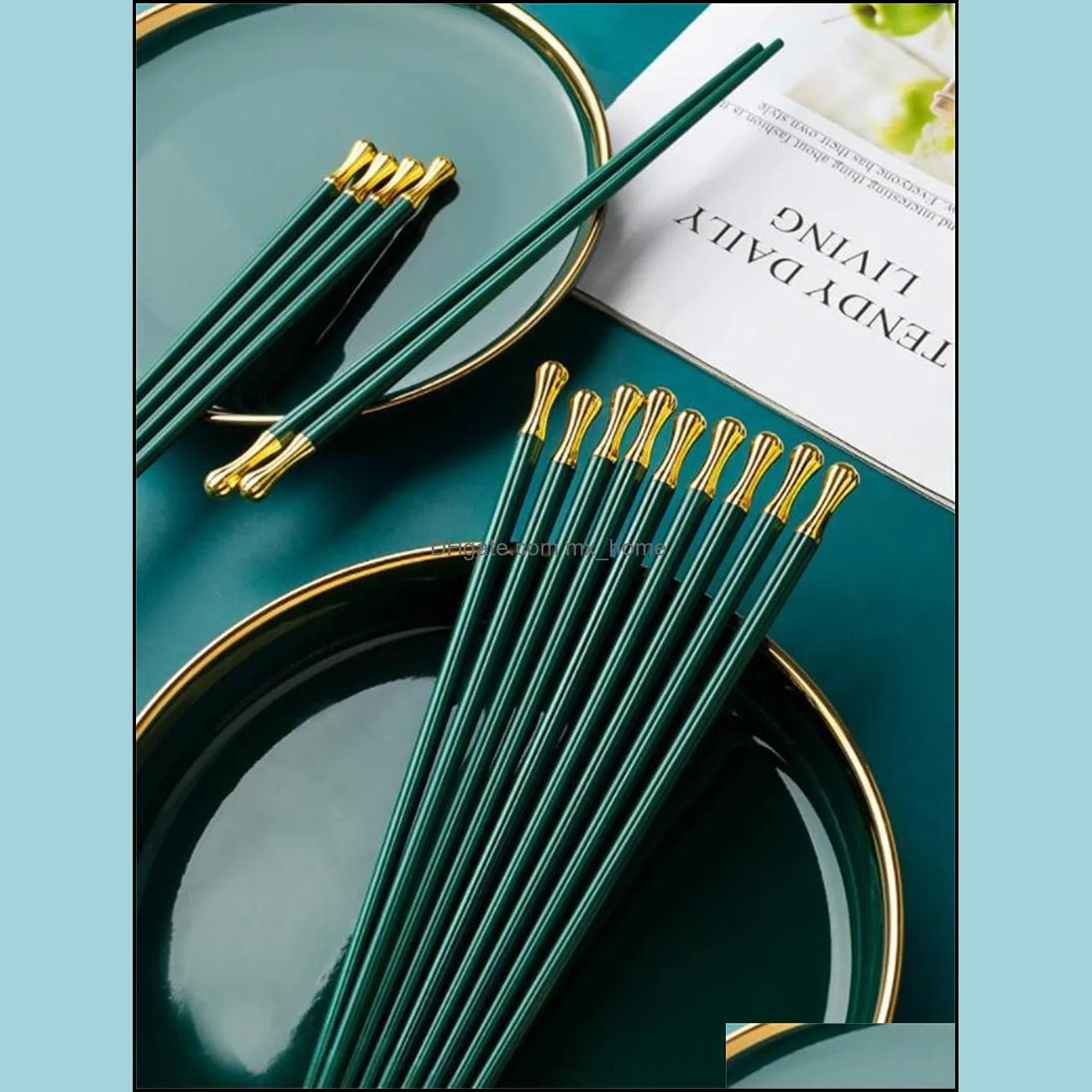 wholesale premium reusable chopsticks for sushi japanese matte anti-slip chop sticks dishwasher safe, 9.6 inch paf12346