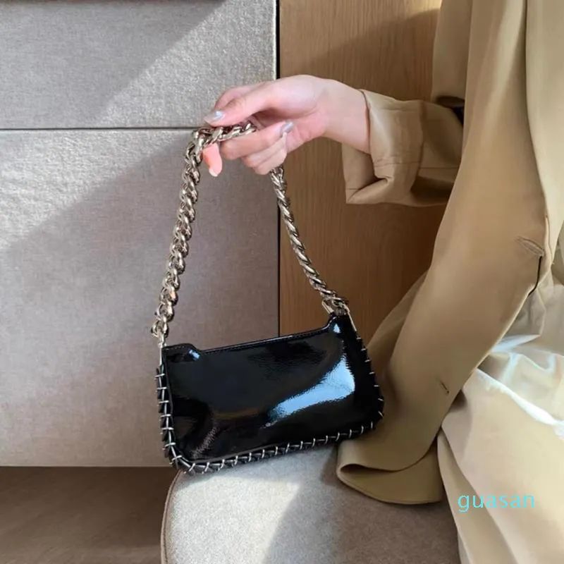 أكياس مسائية حقيبة نساء الأزياء TPU رفرف سلسلة مقبض الصلبة سحاب الكتف الكتف Pures و Crossbody الفتيات