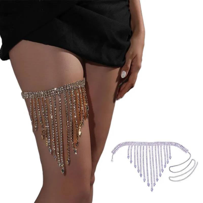 Cinture da ragazza della gamba sexy boho in stile esagerazione catene della coscia shinning body festival forniture rave per donne y1uabelts