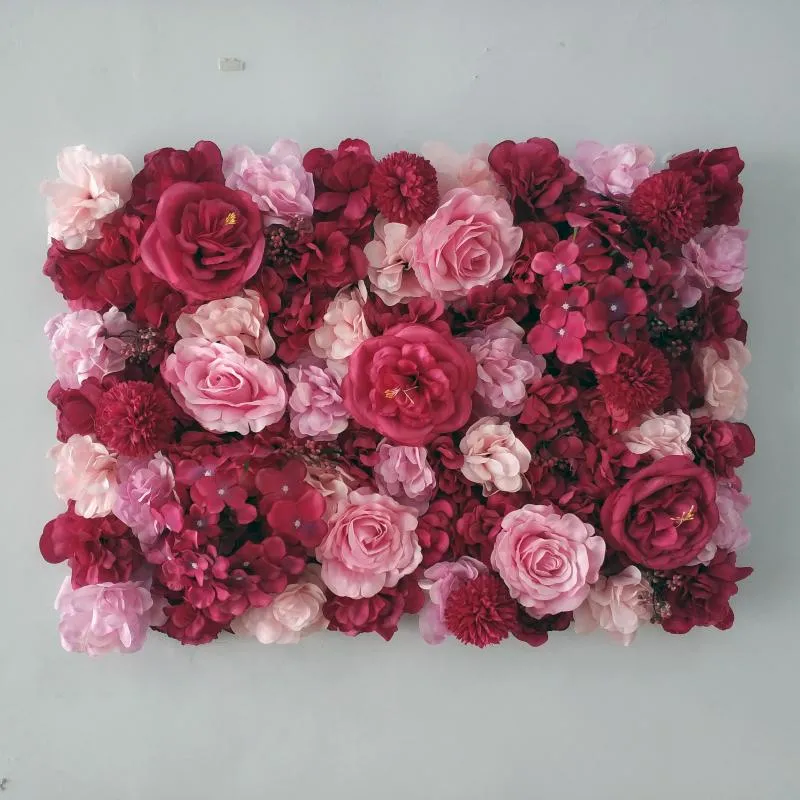 Couronnes de fleurs décoratives 60x40cm, décoration murale de fleurs artificielles, hortensia, pivoine, rose, toile de fond de mariage, décor de boutique, design Floral