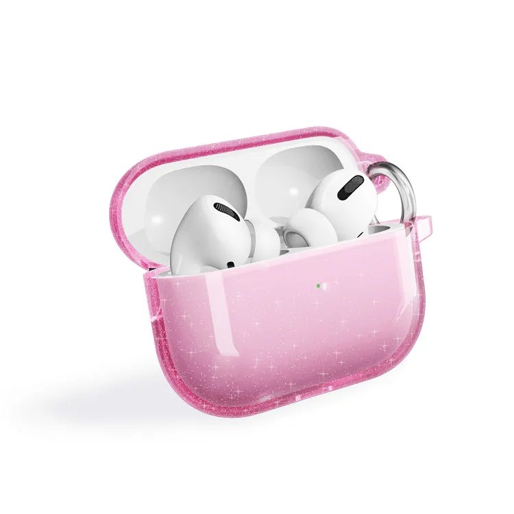 Przezroczysty przezroczysty akcesoria słuchawkowe twarde kompodem AirPod Case GSCase Glitter Case for AirPods 1/2 Pro 3 Gener Cover