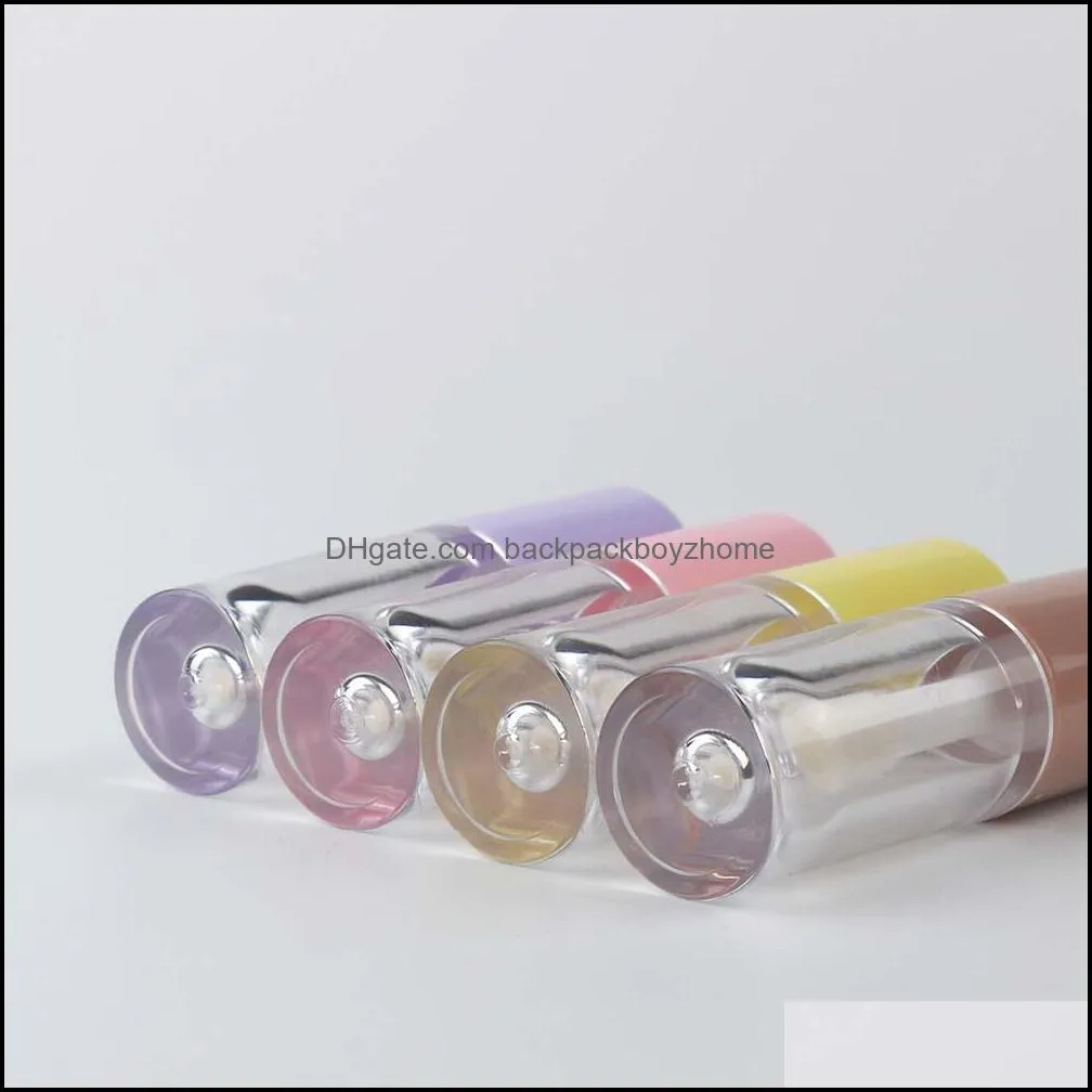 6ml pink/yellow/purple/nude pink/ big brush lip gloss tube