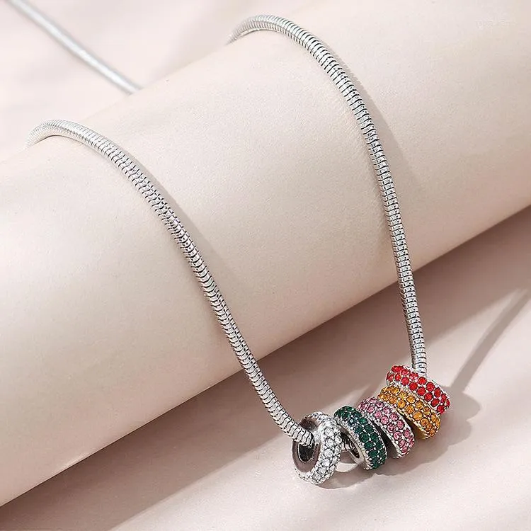 Pendant Necklaces Selling Jewelry Wholesale Colorful Ring Retro Versatile Long Necklace Female European And American Exotic Sweater Chain