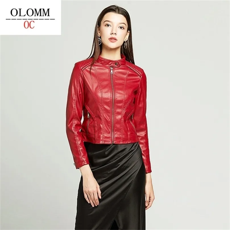 OLOMM OC NF7006E Women's Clothing Fake Leather Matte Coat Top Quality DHL 210908