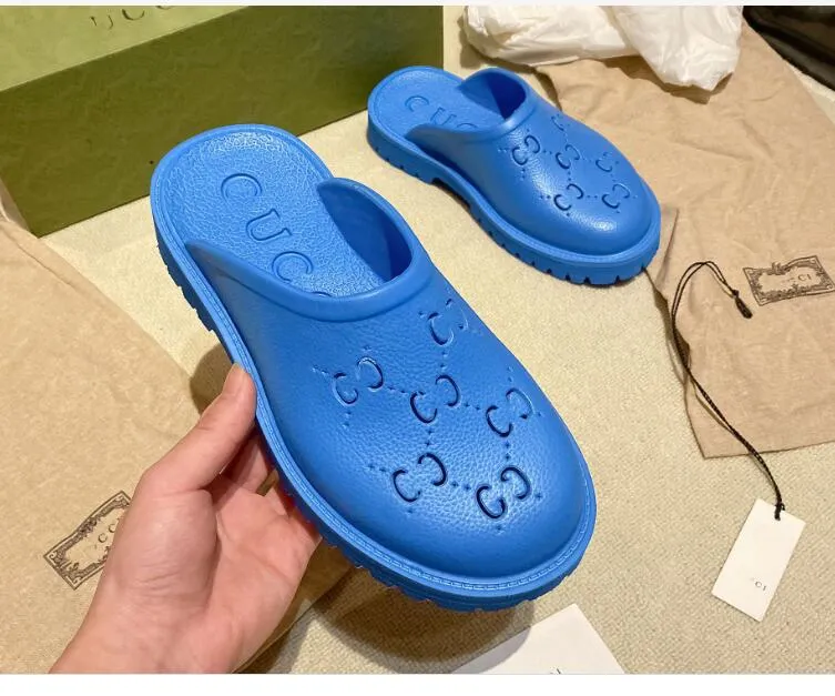 designer jelly damesslippers met middelhoge hak, gemaakt van transparante materialen, modieus, sexy en mooi, zonnige strandvrouwenschoenen pantoffels G65