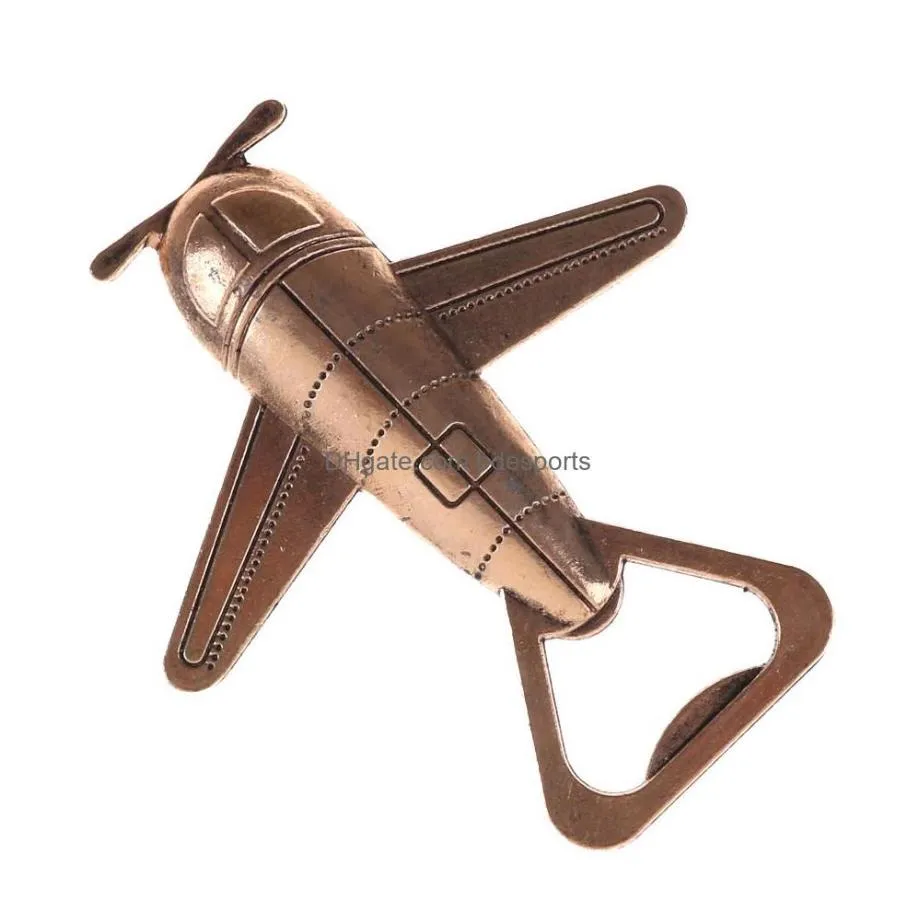 2 style Airplane Bottle Opener Antique Plane Shape Wedding Gift Party Favors Kitchen Aluminum Alloy Beer Openers Perfect Travel Aviation Gifts for