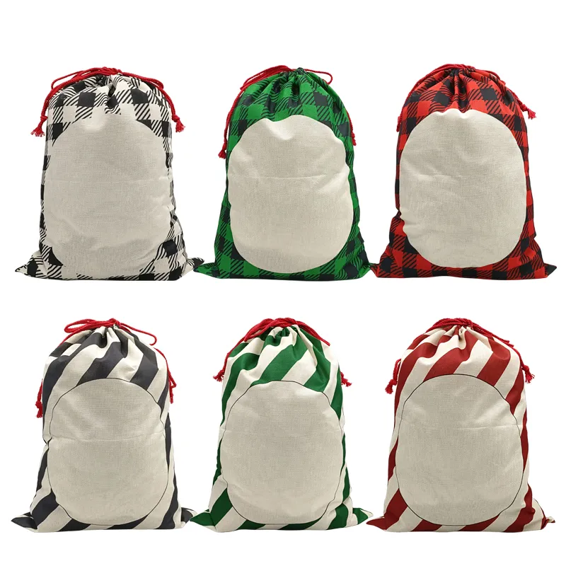 Striped sublimatie van hoge kwaliteit blanco Santa Sack Bag voor Kerst ornament WLL1616