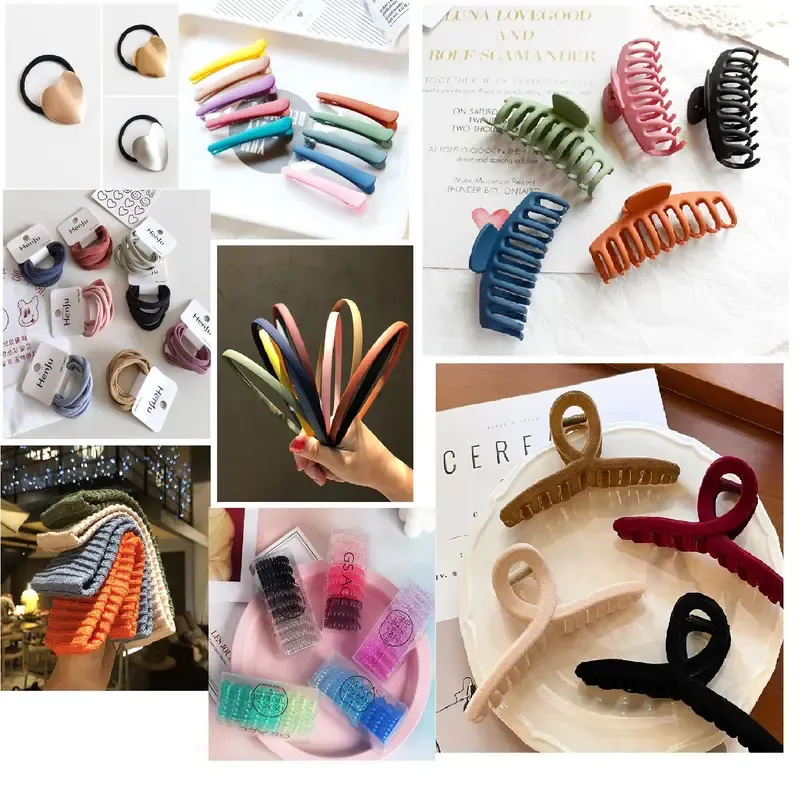 Eine große Schüssel mit Haarspangen, Haarspange, Haargürtel, Haarnadel, Haarband und Candy-Farbe, Grundhaar-Seil, Haar-Kreis-Kopf-Seile, die Haare binden, Gummibänder