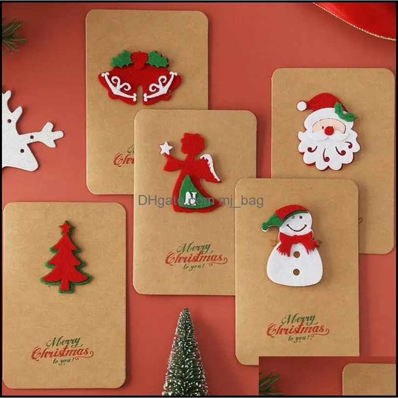 merry christmas cards mini deer noel tree greeting card xmas party new year postcard gift for kids