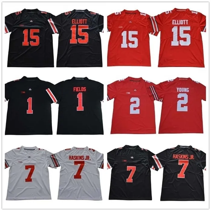 SJ98 Ohio State Buckeyes Jersey 7 Haskins Jr Justin Fields Chase Young 45 Archie Griffin Usta Teague III Chris Olave 150th Fiesta Kase Dikişli