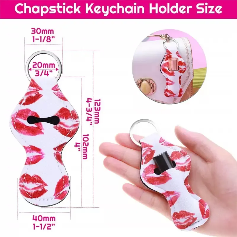 Favor Neoprene Chapstick Bags Keychain Chapstick Holders With Baseball Keychains