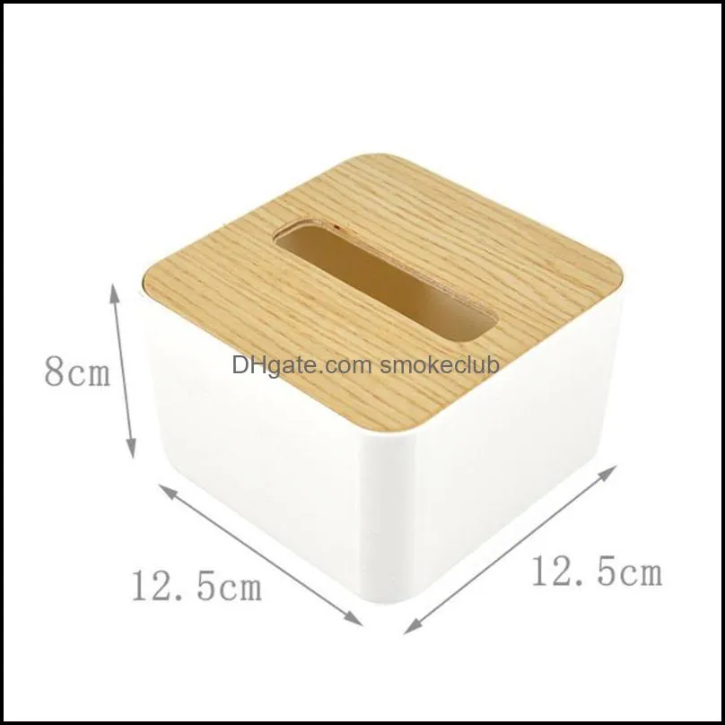 Tissue Boxes & Napkins 1pc Paper Towel Box Wood Facial For Table Decoration