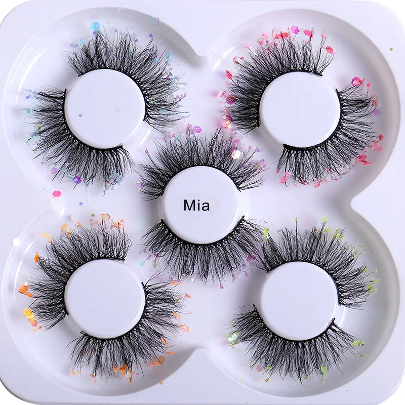 Pestañas postizas con lentejuelas rizadas entrecruzadas Luz suave Handmde Reutilizable Sucio 3D Pestañas postizas Extensiones de pestañas multicapa Accesorio de maquillaje 8 modelos DHL