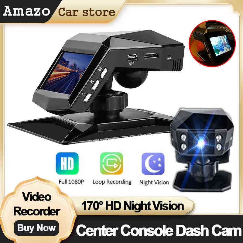 Dvr per auto Full Hd P Dash Camera Telecamera automatica Dash Cam Registrazione del ciclo Videoregistratore per visione notturna Dashcam con console centrale J220601