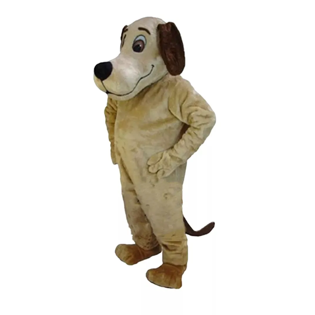 Коричневый большой рот собака талисман костюм пушистый мягкий короткий плюшевый комбинезон Хэллоуин рождественские резные кукольные одежды одежды