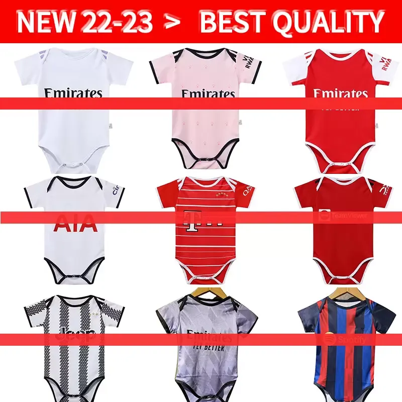 22 23 Baby Jersey 2021 2022 2023 Real Spain Madrid 6-18 Months Baby PsGs child Football Jersey Crawling soccer Jersey m-u BB Genius BENZEMA MBAPPE son Kane kids T-shirt