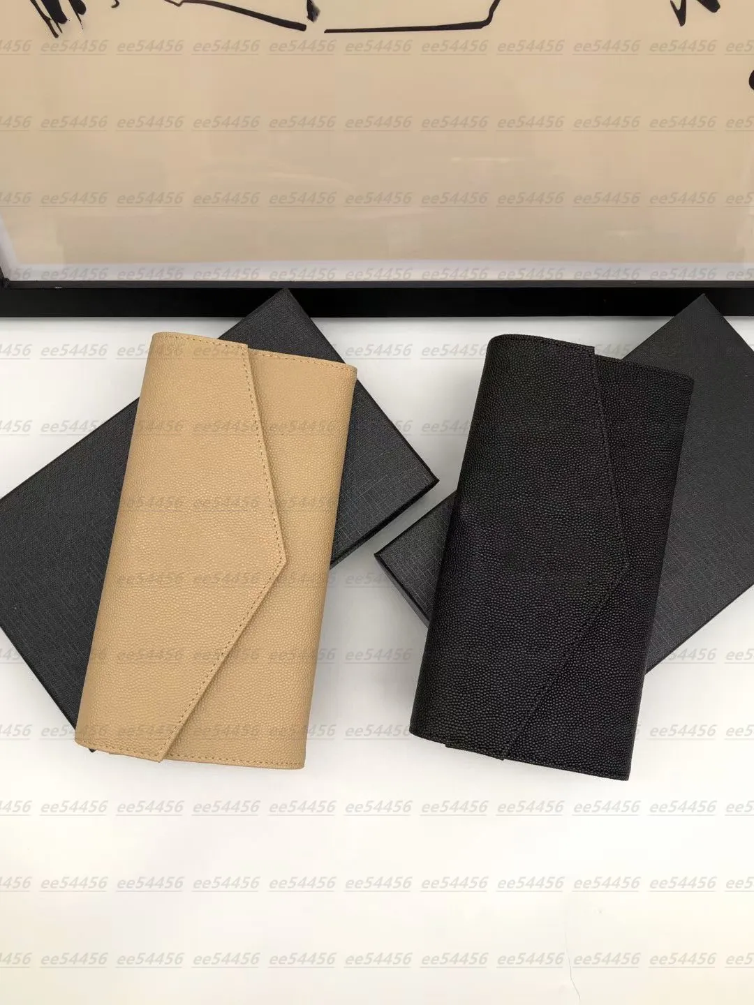 Top quality Genuine Mini Purse Wallets Leather totes Luxurys Designers Fashion handbag Men Women's COIN CARD foums Black long Lambskin Key Pocket Interior Slot