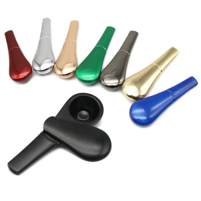 Spoon Pipe Mini Metal Smoking Pipe Bubblers Pipes With Magnet Magnetic Portable Dry Herb Tobacco