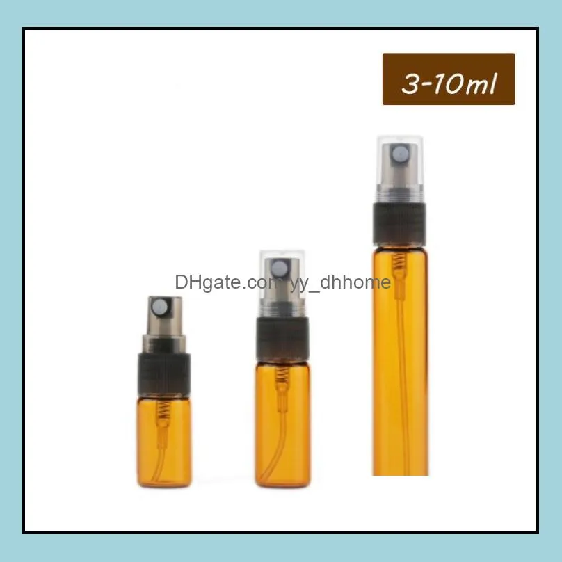 wholesale eco friendly 3ml 5ml 10ml glass spray bottles amber clear perfume bottle with fine mist pump sprayer sn4093