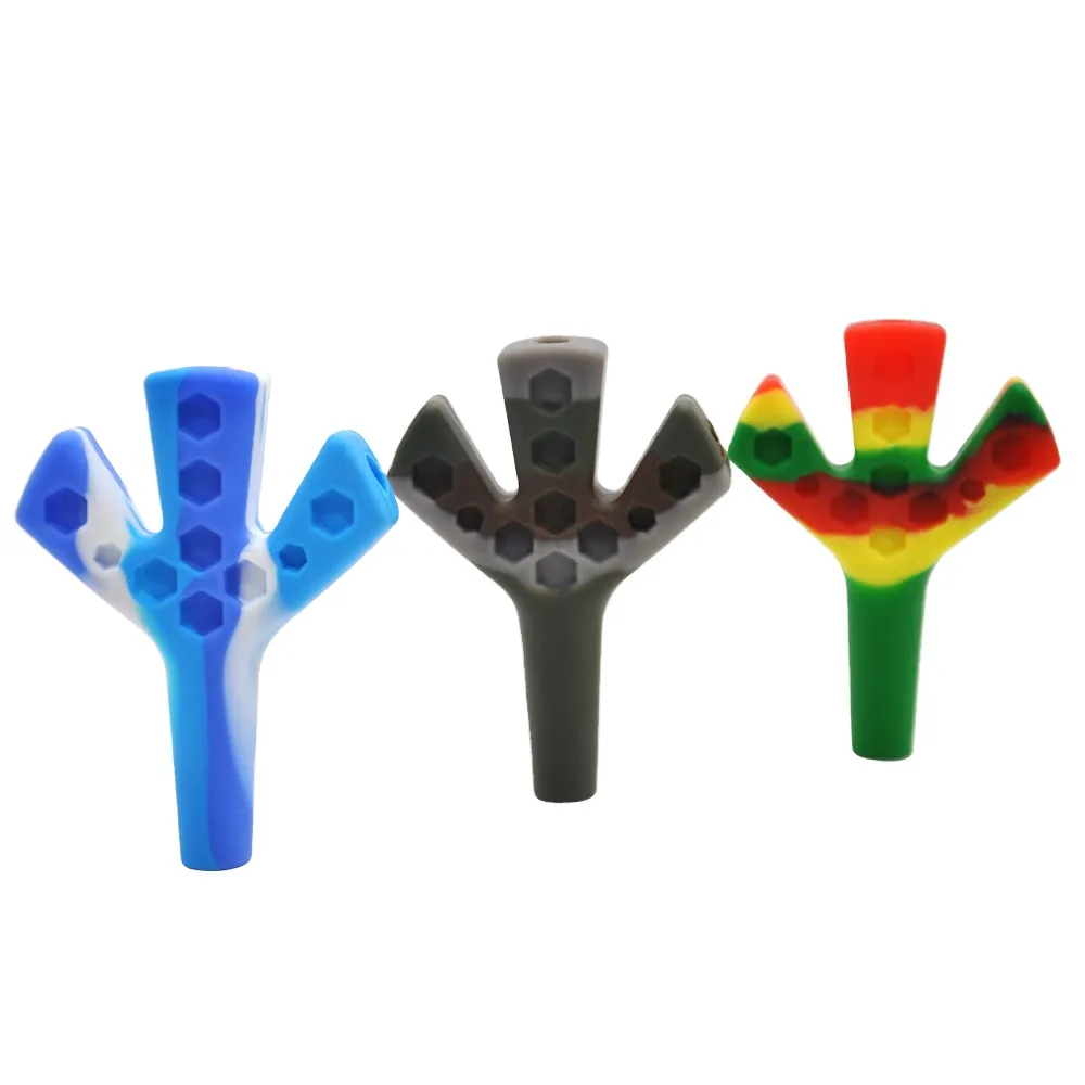 silicone pipe Detachable tobacco pipe Straight Three-hole Mouthpiece