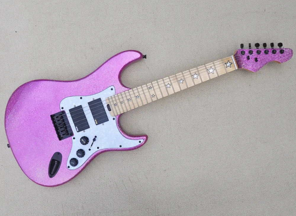 Sparkle Pink Electric Guitar с кленовым грифом EMG пикапы