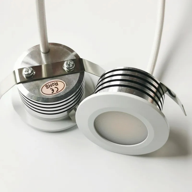 Weißer Körper, 5 W, dimmbar, Mini-LED-Downlight, Schrank-Einbaustrahler, LED-Treiber, kalt, Natur, warmweiß, AC85–265 V