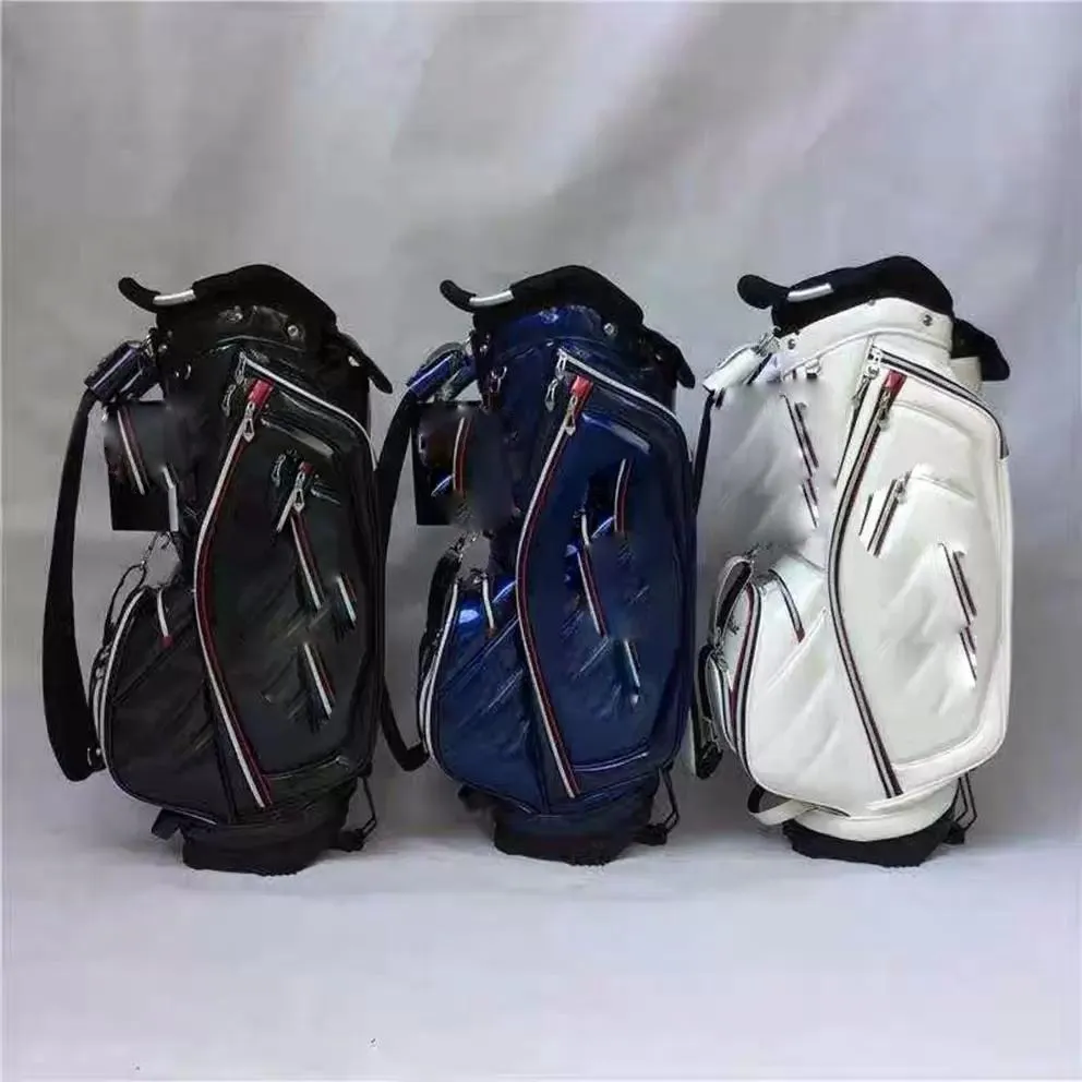 Pull Ro Pulley Golftaschen, Hartplastikbasis, fortschrittliches Outdoor-Gewebe, Handtaschenmaterial, Cartbag-Räder und Zugstangenoberseite, Kristallmaterialien, maßgeschneiderte Box aus Leder