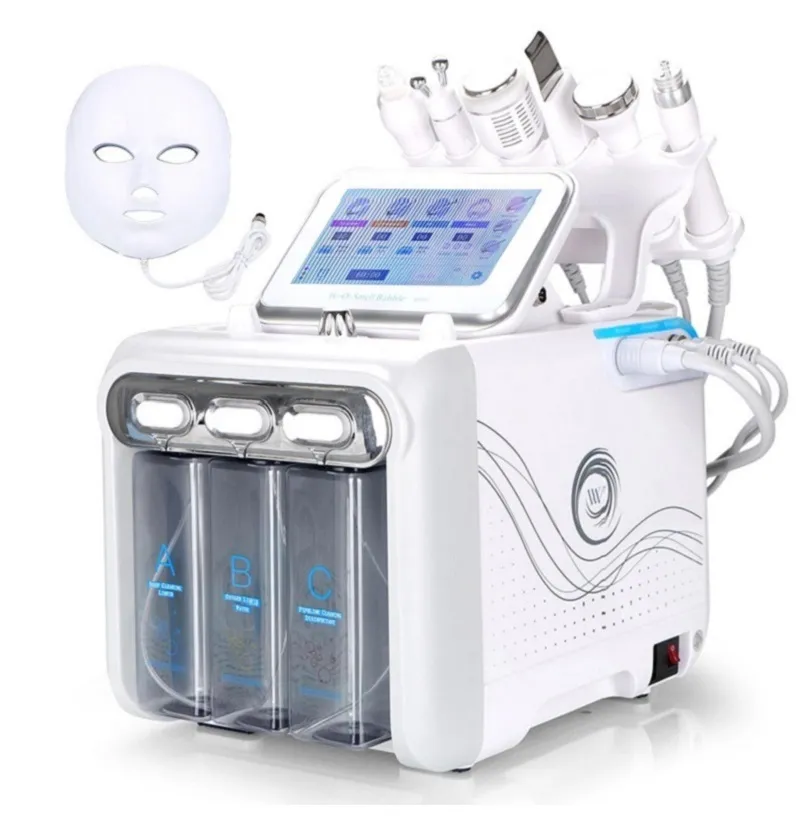 Profesional 7 i 1 syreinjektion hydro dermabrasion maskin dermabrasion mikrodermabrasion hydrafacials maskin ledmask